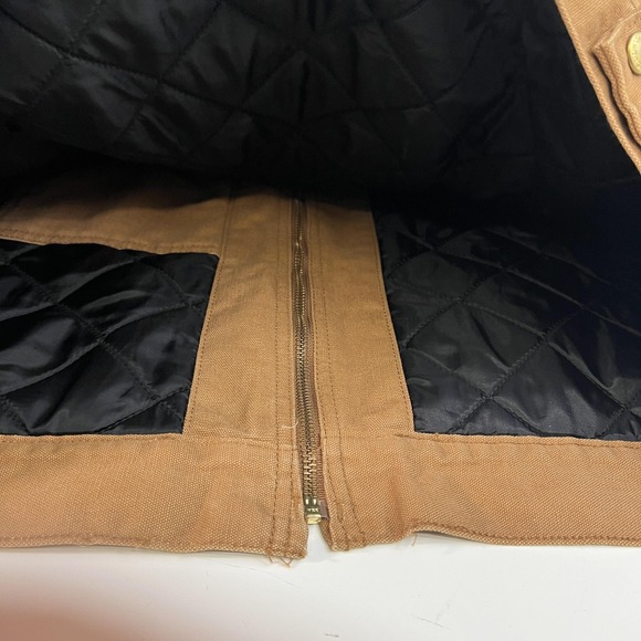 Dickies Jacket Mens XL Brown Quilted Lined Duck Canvas Zip Work Coat - Picture 12 of 14